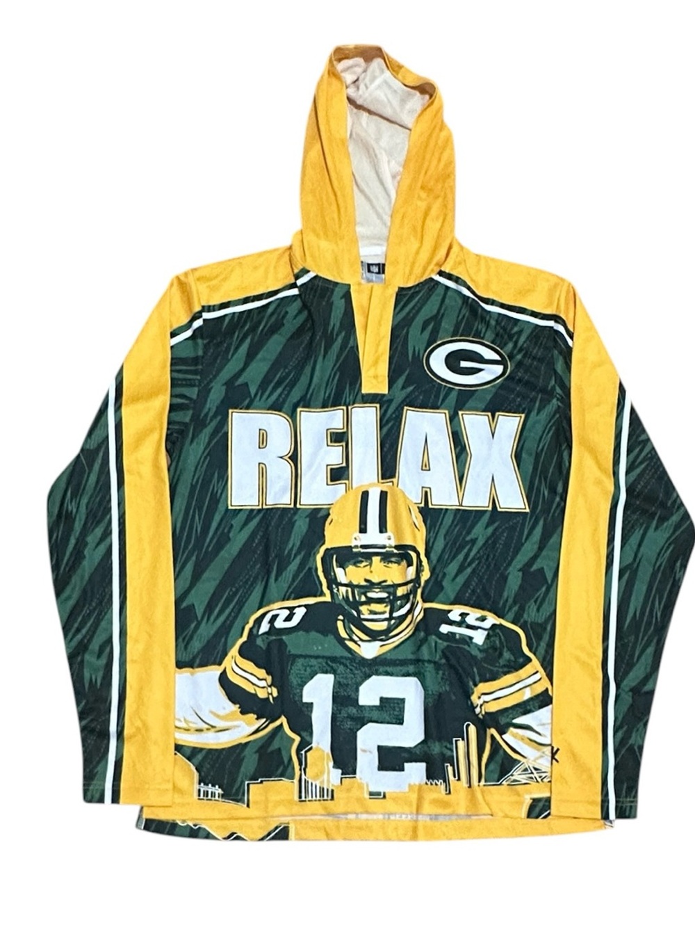 NWT NFL Team Apparel Packers #12 RELAX Hoodie Men’s XL KLEW